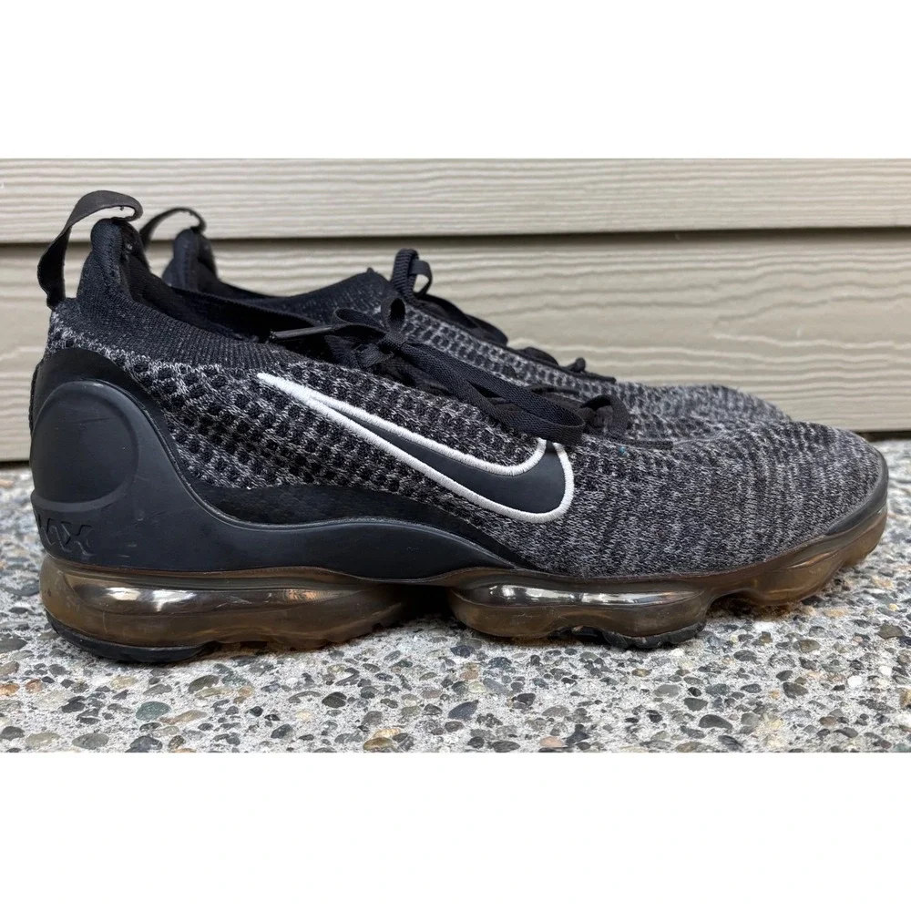 Nike Air VaporMax 2021 FK Mens Black Grey Flyknit Running Shoes DH4084-001